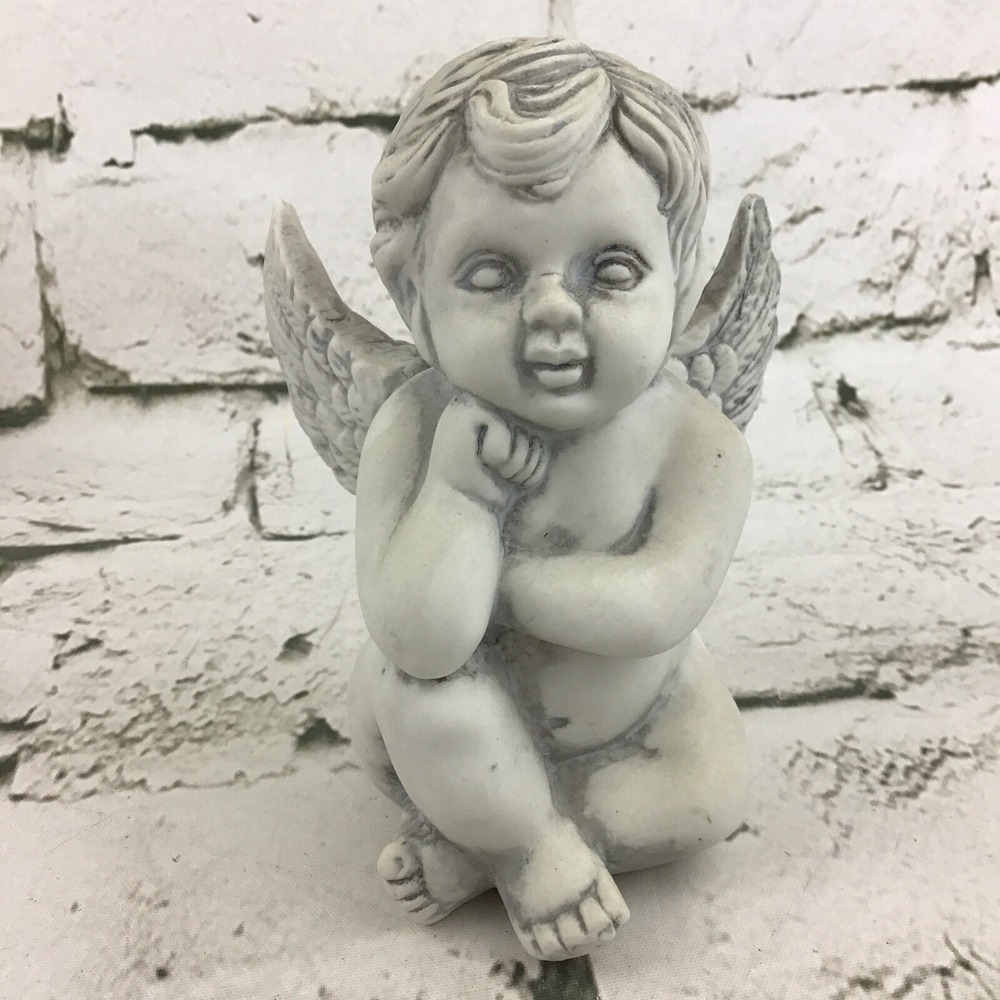 Angel Figurine Cherub Cupid 5" Hollow Ceramic Garden Decor Statue‎ Figure